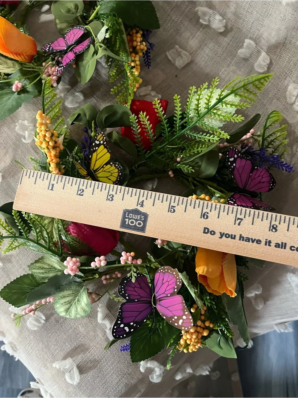 Set of Two Mini Colorful Floral Butterfly Wreaths